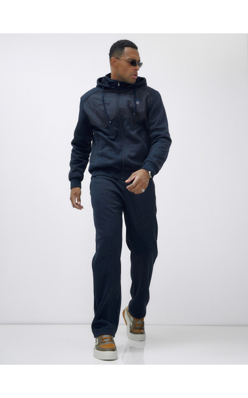 Мужской зимний спортивный костюм с начёсом, тёмно-синий, для спорта. в Тюмени