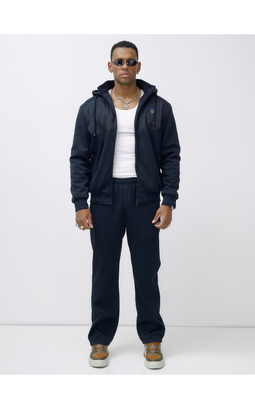 Мужской зимний спортивный костюм с начёсом, тёмно-синий, для спорта. в Тюмени