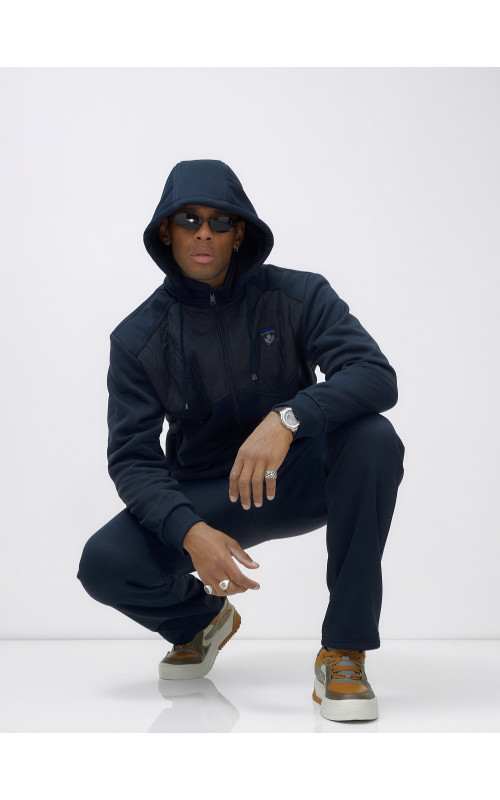 Мужской зимний спортивный костюм с начёсом, тёмно-синий, для спорта. в Тюмени