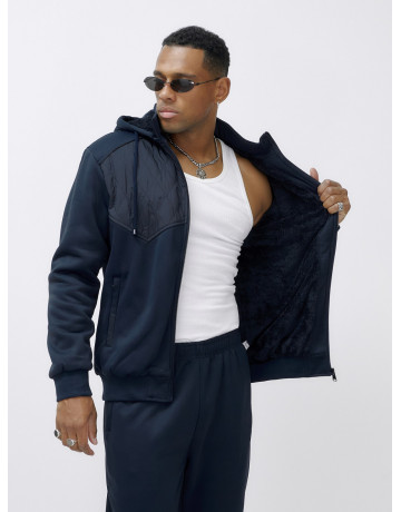 Мужской зимний спортивный костюм с начёсом, тёмно-синий, для спорта. в Тюмени