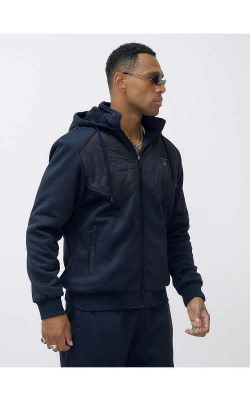 Мужской зимний спортивный костюм с начёсом, тёмно-синий, для спорта. в Тюмени