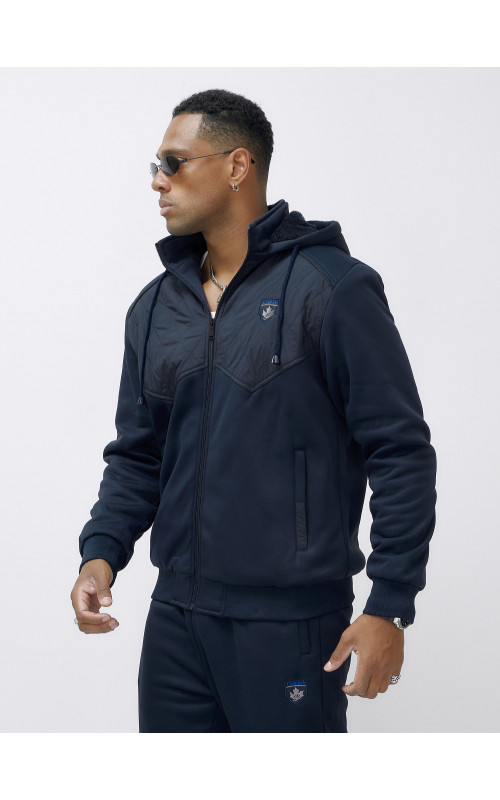 Мужской зимний спортивный костюм с начёсом, тёмно-синий, для спорта. в Тюмени