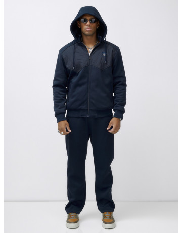 Мужской зимний спортивный костюм с начёсом, тёмно-синий, для спорта. в Тюмени