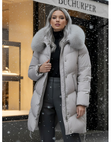 Длинный пуховик премиум-класса, защита от влаги и холода