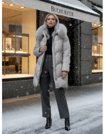 Длинный пуховик премиум-класса, защита от влаги и холода