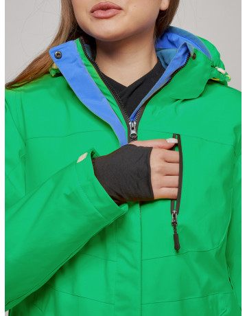 Женская горнолыжная куртка, зелёная сезон зима