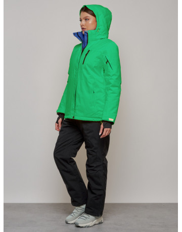 Женская горнолыжная куртка, зелёная сезон зима