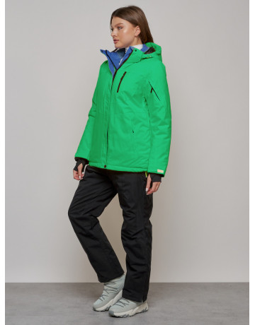 Женская горнолыжная куртка, зелёная сезон зима