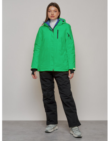 Женская горнолыжная куртка, зелёная сезон зима
