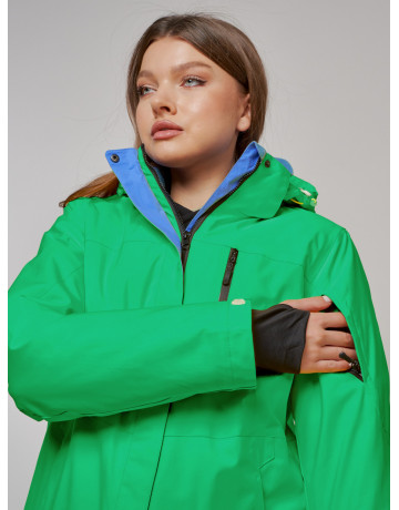 Женская горнолыжная куртка, зелёная сезон зима