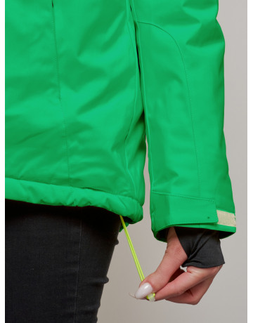 Женская горнолыжная куртка, зелёная сезон зима