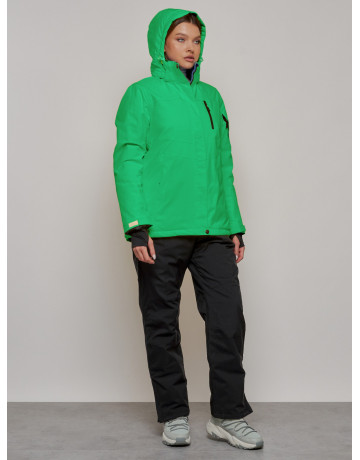 Женская горнолыжная куртка, зелёная сезон зима