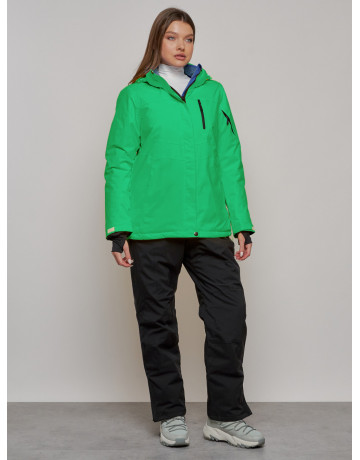 Женская горнолыжная куртка, зелёная сезон зима
