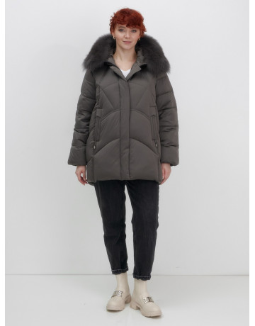 Пуховик для женщин с мехом песца