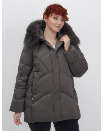 Пуховик для женщин с мехом песца