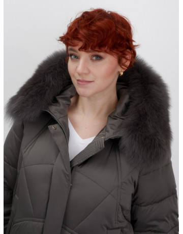 Пуховик для женщин с мехом песца