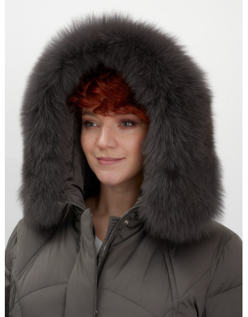 Пуховик для женщин с мехом песца