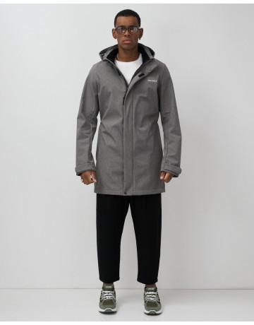 Мужская спортивная парка с капюшоном серого цвета, для активного отдыха в Тюмени