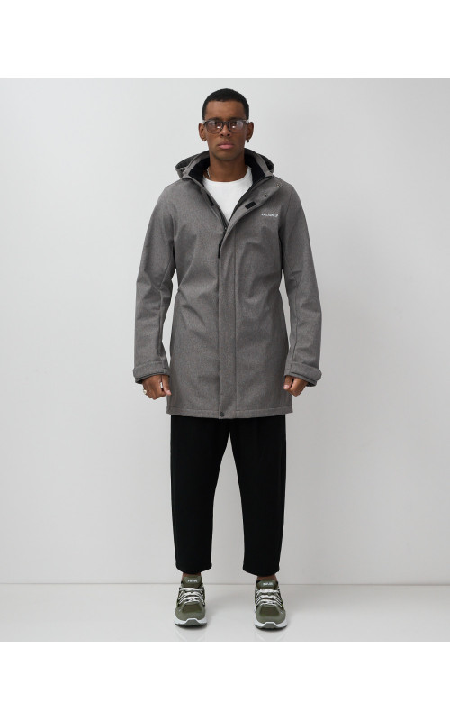 Мужская спортивная парка с капюшоном серого цвета, для активного отдыха в Тюмени