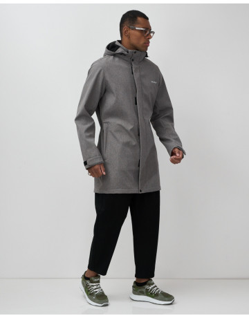 Мужская спортивная парка с капюшоном серого цвета, для активного отдыха в Тюмени