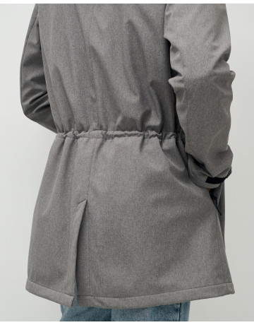 Мужская спортивная парка с капюшоном серого цвета, для активного отдыха в Тюмени