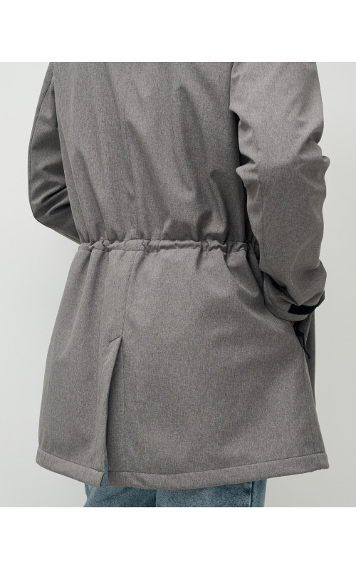 Мужская спортивная парка с капюшоном серого цвета, для активного отдыха в Тюмени