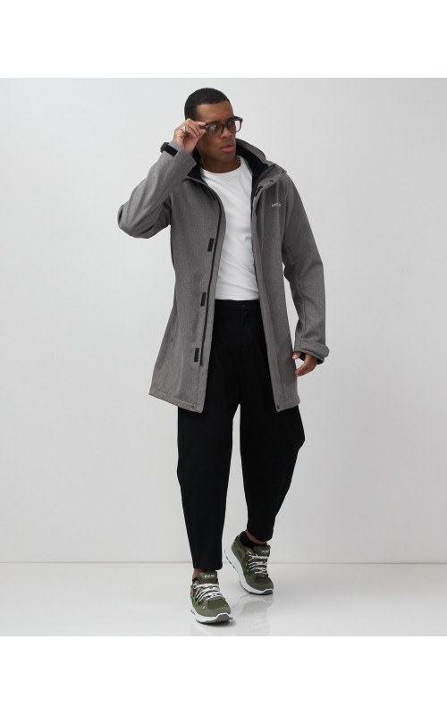 Мужская спортивная парка с капюшоном серого цвета, для активного отдыха в Тюмени