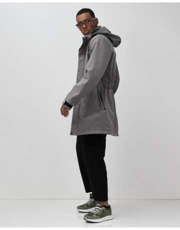 Мужская спортивная парка с капюшоном серого цвета, для активного отдыха в Тюмени