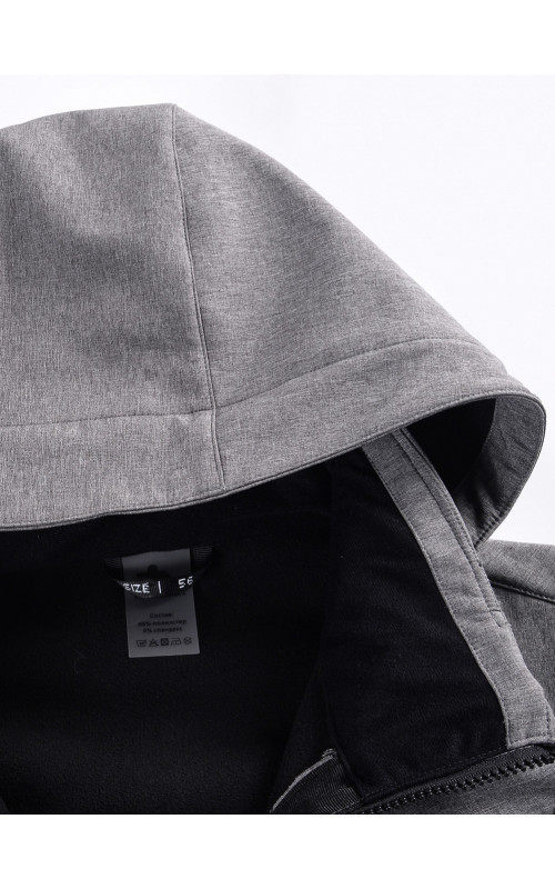 Мужская спортивная парка с капюшоном серого цвета, для активного отдыха в Тюмени