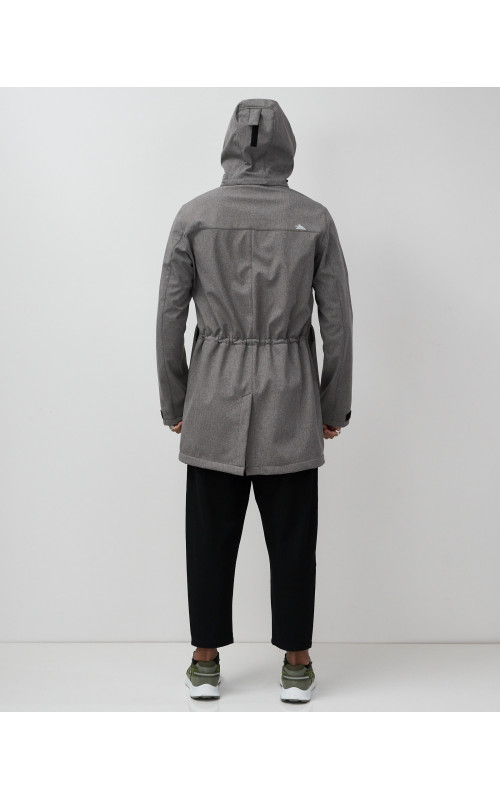 Мужская спортивная парка с капюшоном серого цвета, для активного отдыха в Тюмени