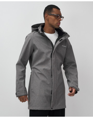 Мужская спортивная парка с капюшоном серого цвета, для активного отдыха в Тюмени