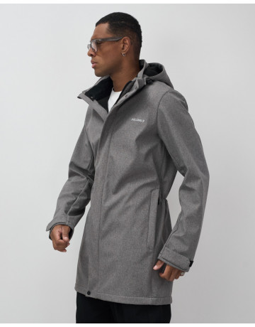 Мужская спортивная парка с капюшоном серого цвета, для активного отдыха в Тюмени