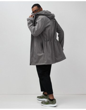 Мужская спортивная парка с капюшоном серого цвета, для активного отдыха в Тюмени