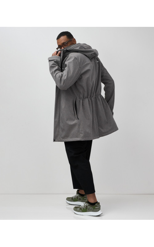 Мужская спортивная парка с капюшоном серого цвета, для активного отдыха в Тюмени