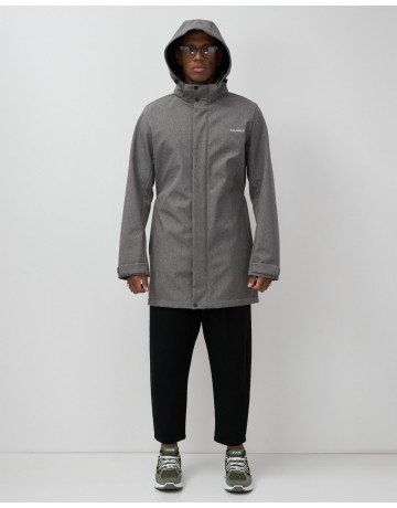 Мужская спортивная парка с капюшоном серого цвета, для активного отдыха в Тюмени