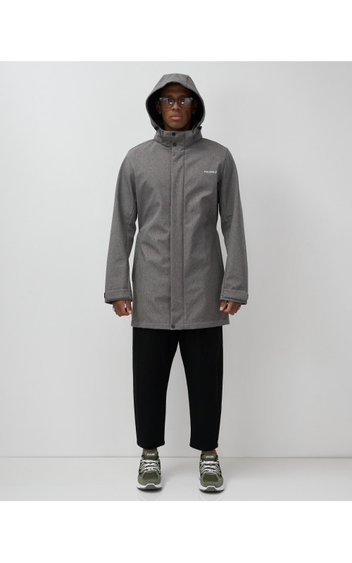 Мужская спортивная парка с капюшоном серого цвета, для активного отдыха в Тюмени