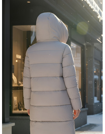 Длинный зимний пуховик для женщин