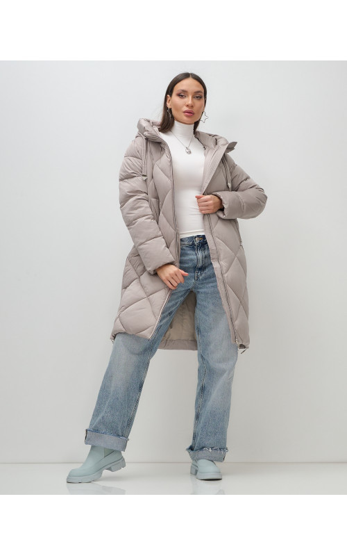 Длинный зимний пуховик для женщин