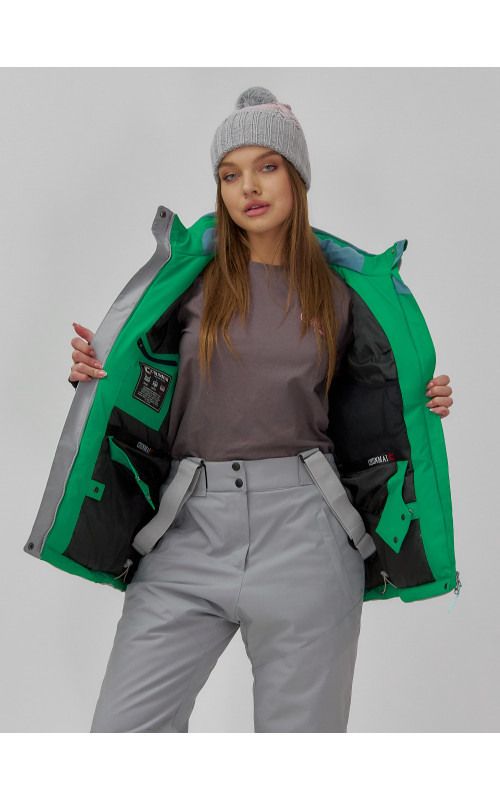 Женская горнолыжная куртка с комбинированным принтом: стиль и тепло на склоне