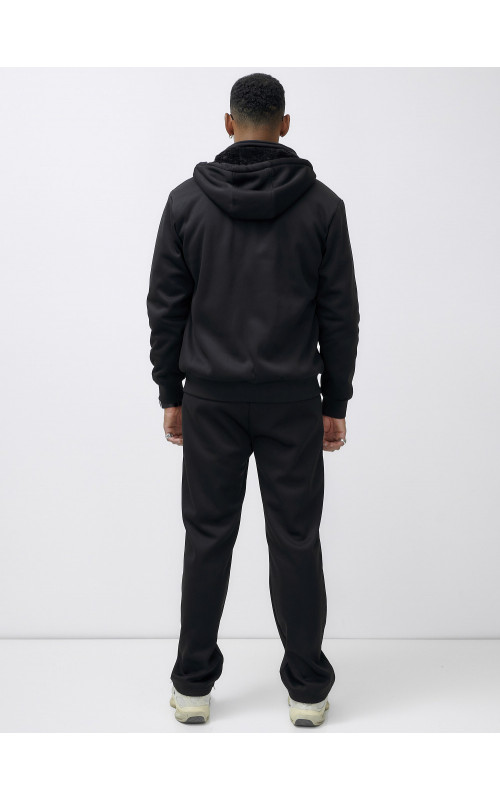 Мужской зимний спортивный костюм с начёсом, чёрный, для активного отдыха в Тюмени