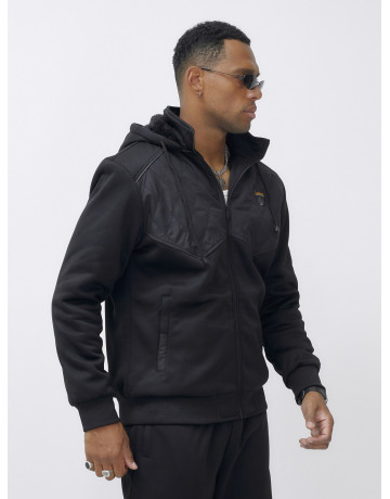 Мужской зимний спортивный костюм с начёсом, чёрный, для активного отдыха в Тюмени