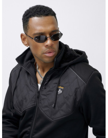 Мужской зимний спортивный костюм с начёсом, чёрный, для активного отдыха в Тюмени