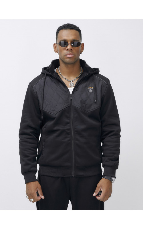 Мужской зимний спортивный костюм с начёсом, чёрный, для активного отдыха в Тюмени