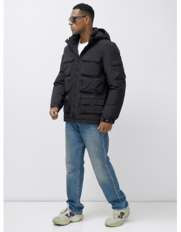 Мужская зимняя куртка больших размеров с регулируемым капюшоном.