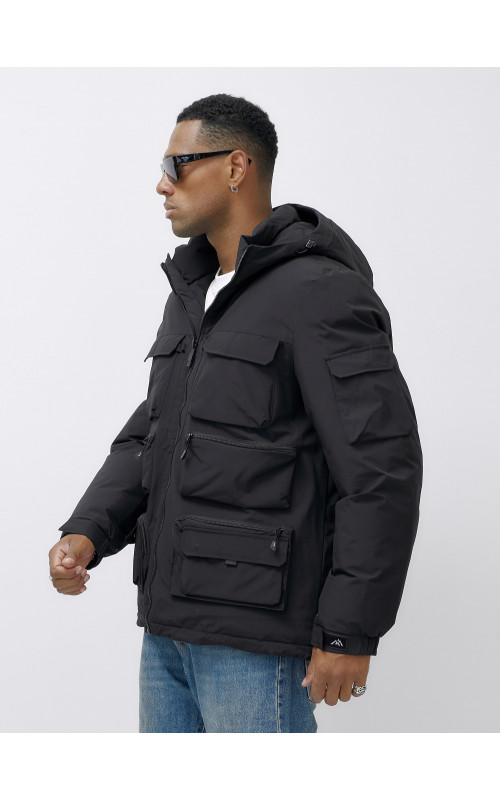 Мужская зимняя куртка больших размеров с регулируемым капюшоном.