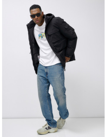 Мужская зимняя куртка больших размеров с регулируемым капюшоном.