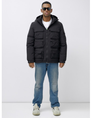Мужская зимняя куртка больших размеров с регулируемым капюшоном.