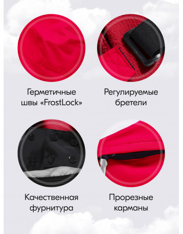 Горнолыжный костюм зимний для девочки красный 