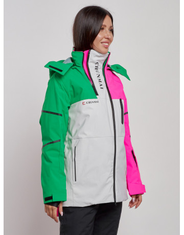 Женская горнолыжная куртка яркая цветкая