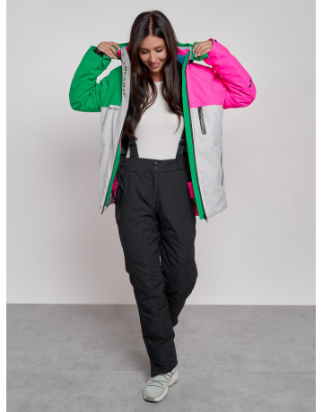 Женская горнолыжная куртка яркая цветкая